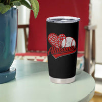 Alabama Fan Tumbler Cup AL Baseball Heart Graphic Sports Style 80s 90s