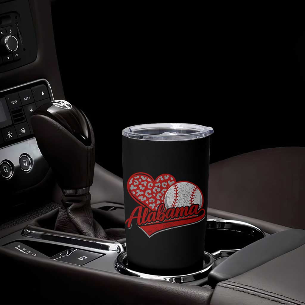 Alabama Fan Tumbler Cup AL Baseball Heart Graphic Sports Style 80s 90s
