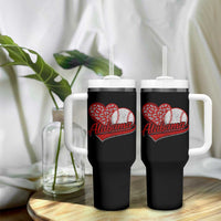 Alabama Fan Tumbler With Handle AL Baseball Heart Graphic Sports Style 80s 90s