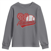 Alabama Fan Youth Sweatshirt AL Baseball Heart Graphic Sports Style 80s 90s