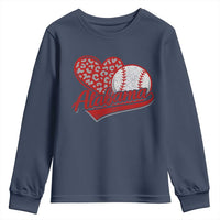 Alabama Fan Youth Sweatshirt AL Baseball Heart Graphic Sports Style 80s 90s