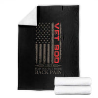 Vet Bod Throw Blanket Funny Veteran Like Dad Bod But More Back Pain US Flag - Wonder Print Shop