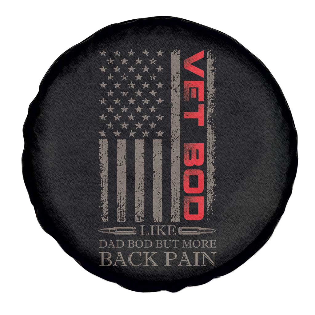Vet Bod Spare Tire Cover Funny Veteran Like Dad Bod But More Back Pain US Flag - Wonder Print Shop