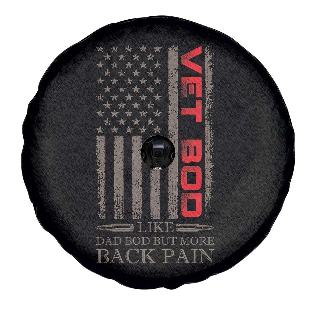 Vet Bod Spare Tire Cover Funny Veteran Like Dad Bod But More Back Pain US Flag - Wonder Print Shop