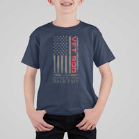 Vet Bod T Shirt For Kid Funny Veteran Like Dad Bod But More Back Pain US Flag - Wonder Print Shop