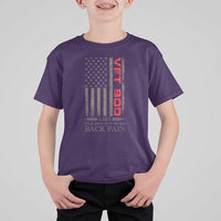 Vet Bod T Shirt For Kid Funny Veteran Like Dad Bod But More Back Pain US Flag - Wonder Print Shop