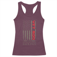 Vet Bod Racerback Tank Top Funny Veteran Like Dad Bod But More Back Pain US Flag - Wonder Print Shop