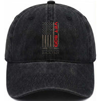 Vet Bod Washed Cotton Baseball Cap Funny Veteran Like Dad Bod But More Back Pain US Flag