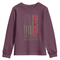 Vet Bod Youth Sweatshirt Funny Veteran Like Dad Bod But More Back Pain US Flag - Wonder Print Shop