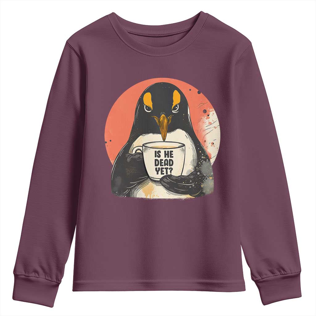 Is He Dead Yet Youth Sweatshirt Penguins Resist and Persist