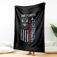 Air Force Veteran Throw Blanket Distressed American Flag Retired Dad Grandpa