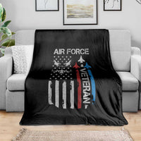 Air Force Veteran Throw Blanket Distressed American Flag Retired Dad Grandpa
