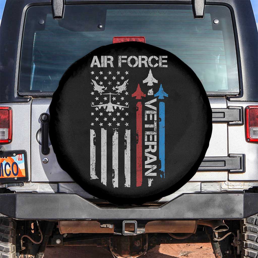 Air Force Veteran Spare Tire Cover Distressed American Flag Retired Dad Grandpa