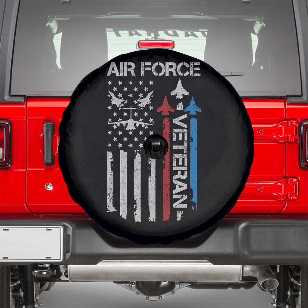 Air Force Veteran Spare Tire Cover Distressed American Flag Retired Dad Grandpa