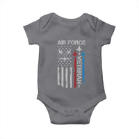 Air Force Veteran Baby Onesie Distressed American Flag Retired Dad Grandpa