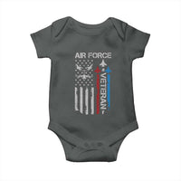 Air Force Veteran Baby Onesie Distressed American Flag Retired Dad Grandpa