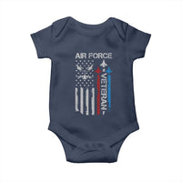 Air Force Veteran Baby Onesie Distressed American Flag Retired Dad Grandpa