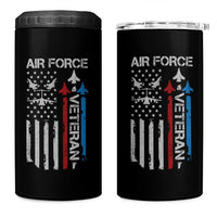 Air Force Veteran 4 in 1 Can Cooler Tumbler Distressed American Flag Retired Dad Grandpa