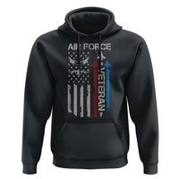 Air Force Veteran Hoodie Distressed American Flag Retired Dad Grandpa