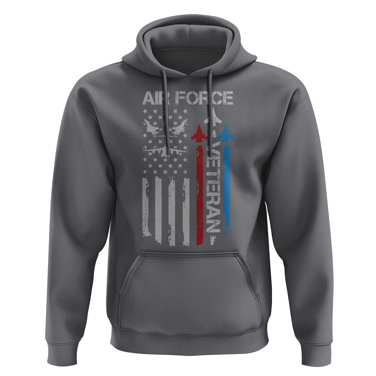 Air Force Veteran Hoodie Distressed American Flag Retired Dad Grandpa