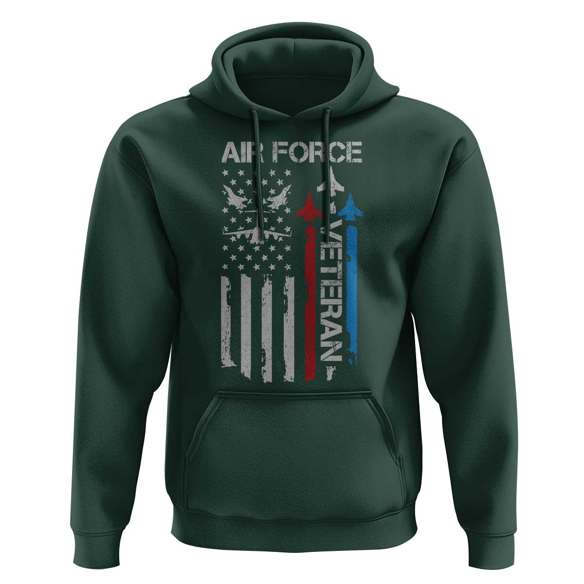 Air Force Veteran Hoodie Distressed American Flag Retired Dad Grandpa