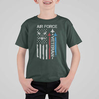 Air Force Veteran T Shirt For Kid Distressed American Flag Retired Dad Grandpa