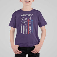Air Force Veteran T Shirt For Kid Distressed American Flag Retired Dad Grandpa