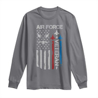 Air Force Veteran Long Sleeve Shirt Distressed American Flag Retired Dad Grandpa