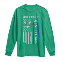 Air Force Veteran Long Sleeve Shirt Distressed American Flag Retired Dad Grandpa