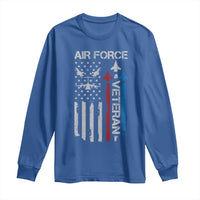Air Force Veteran Long Sleeve Shirt Distressed American Flag Retired Dad Grandpa