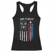 Air Force Veteran Racerback Tank Top Distressed American Flag Retired Dad Grandpa