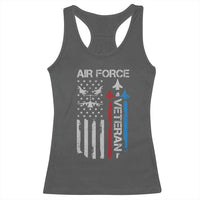 Air Force Veteran Racerback Tank Top Distressed American Flag Retired Dad Grandpa