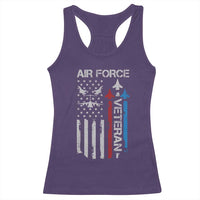 Air Force Veteran Racerback Tank Top Distressed American Flag Retired Dad Grandpa
