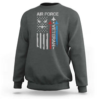 Air Force Veteran Sweatshirt Distressed American Flag Retired Dad Grandpa