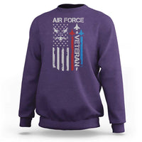 Air Force Veteran Sweatshirt Distressed American Flag Retired Dad Grandpa
