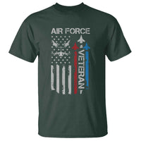 Air Force Veteran T Shirt Distressed American Flag Retired Dad Grandpa