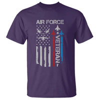 Air Force Veteran T Shirt Distressed American Flag Retired Dad Grandpa