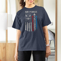 Air Force Veteran T Shirt For Women Distressed American Flag Retired Dad Grandpa