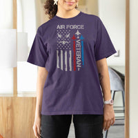 Air Force Veteran T Shirt For Women Distressed American Flag Retired Dad Grandpa