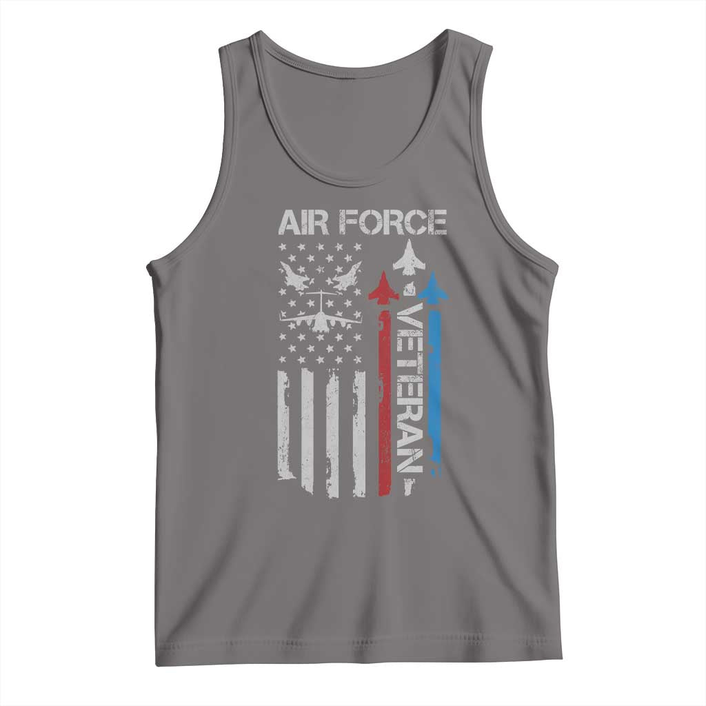 Air Force Veteran Tank Top Distressed American Flag Retired Dad Grandpa