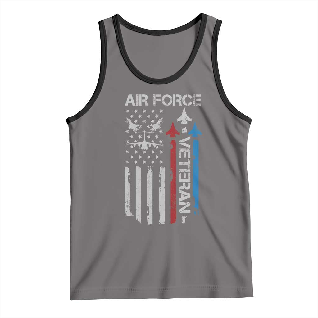 Air Force Veteran Tank Top Distressed American Flag Retired Dad Grandpa