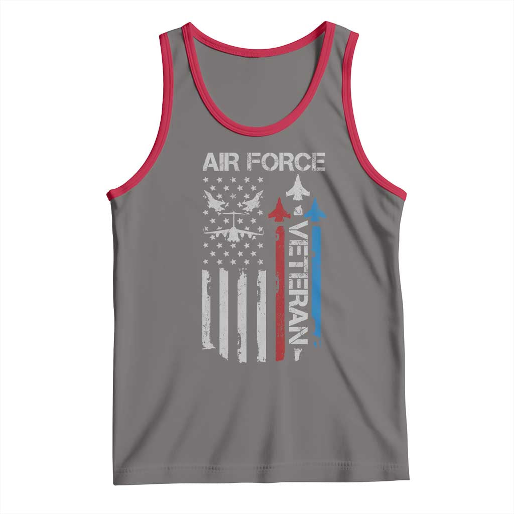 Air Force Veteran Tank Top Distressed American Flag Retired Dad Grandpa