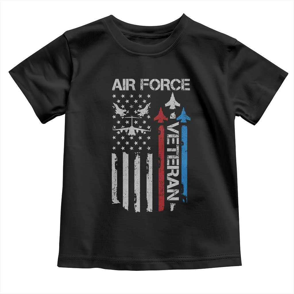Air Force Veteran Toddler T Shirt Distressed American Flag Retired Dad Grandpa