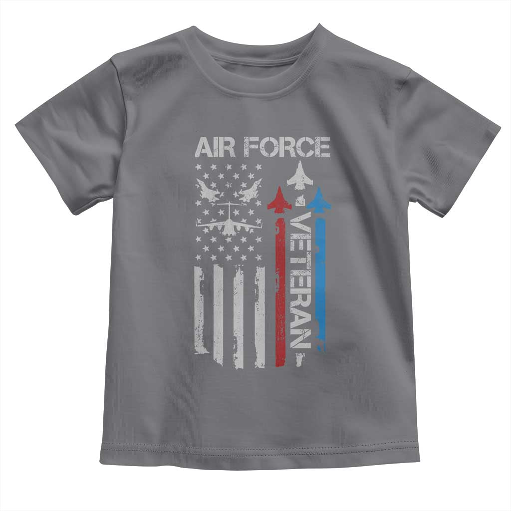 Air Force Veteran Toddler T Shirt Distressed American Flag Retired Dad Grandpa
