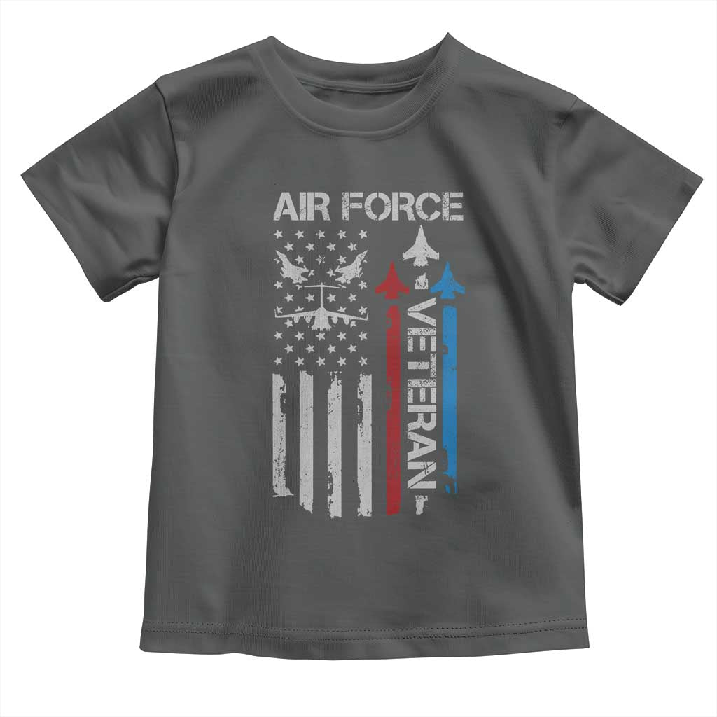 Air Force Veteran Toddler T Shirt Distressed American Flag Retired Dad Grandpa