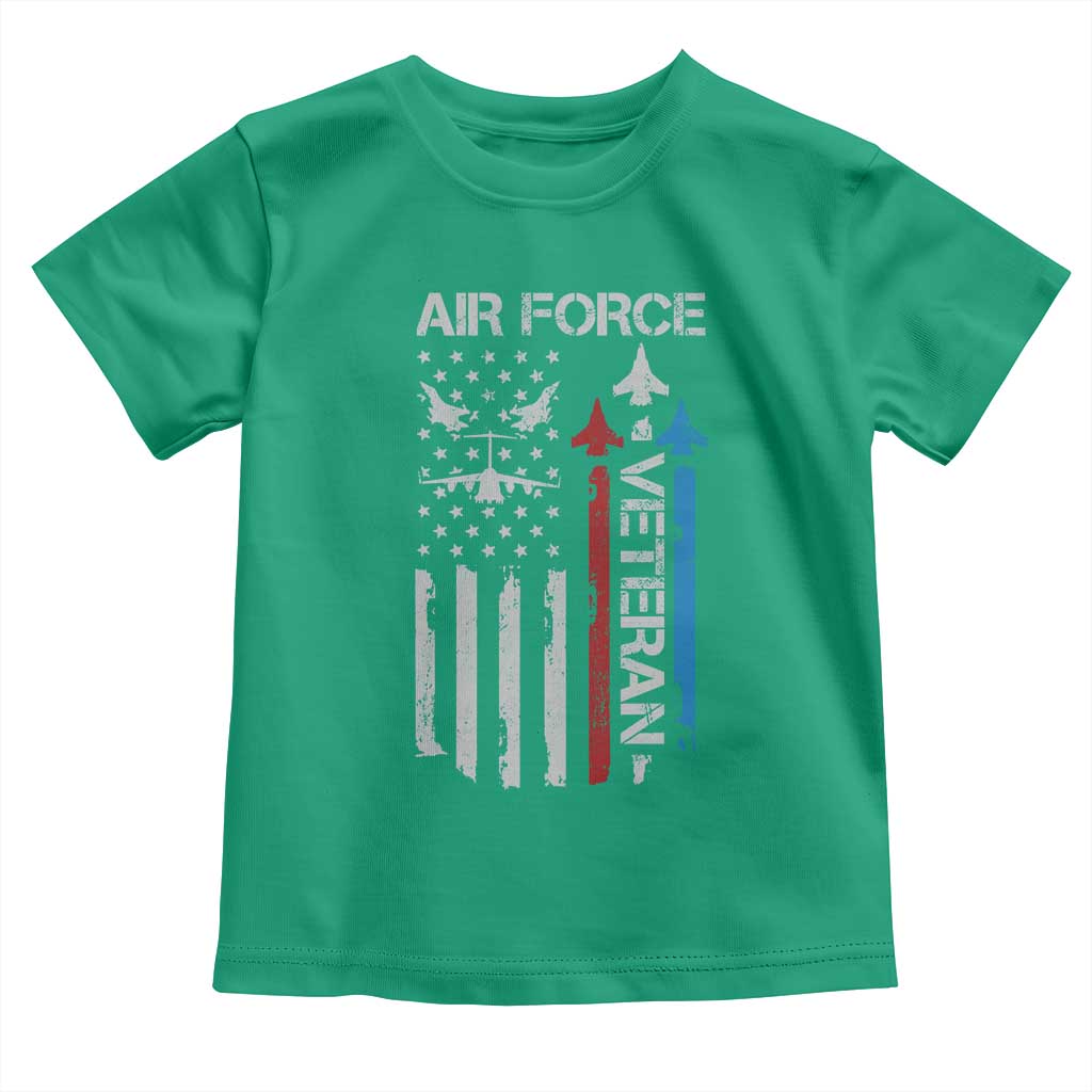 Air Force Veteran Toddler T Shirt Distressed American Flag Retired Dad Grandpa
