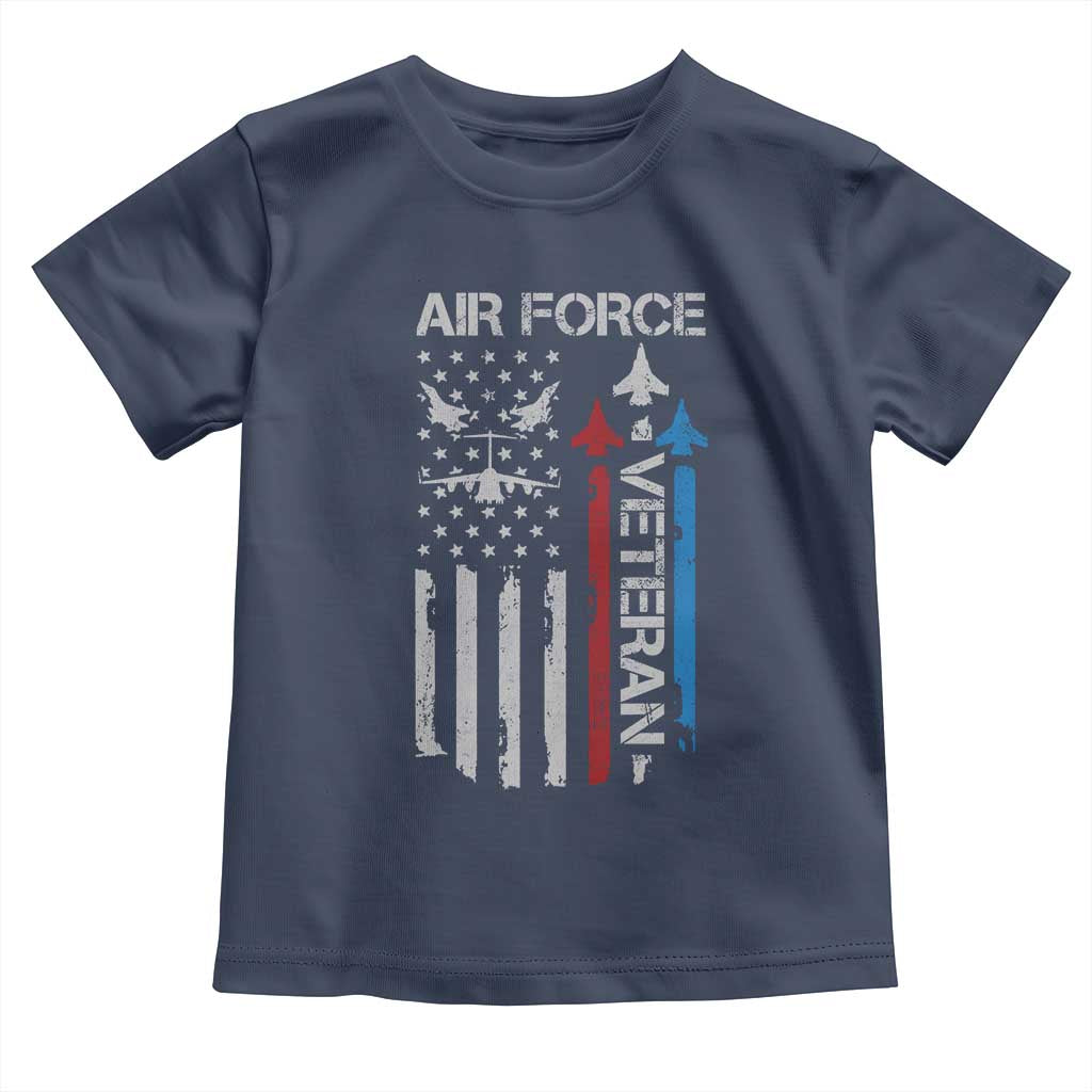 Air Force Veteran Toddler T Shirt Distressed American Flag Retired Dad Grandpa