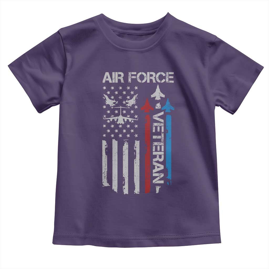 Air Force Veteran Toddler T Shirt Distressed American Flag Retired Dad Grandpa
