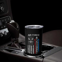 Air Force Veteran Tumbler Cup Distressed American Flag Retired Dad Grandpa
