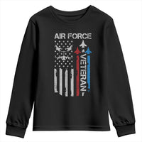Air Force Veteran Youth Sweatshirt Distressed American Flag Retired Dad Grandpa